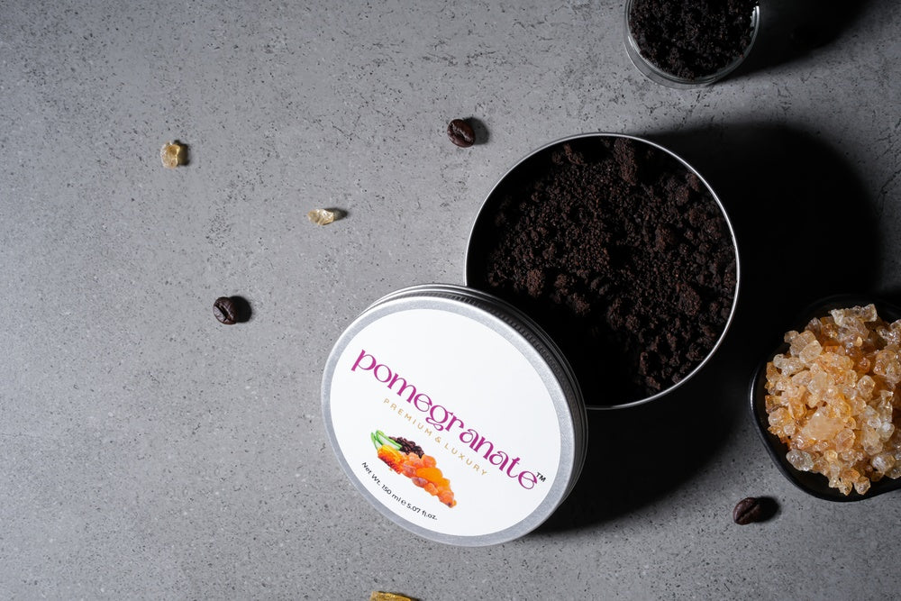 pomegranate™ Frankincense essential oil and coffee blended face/body scrub