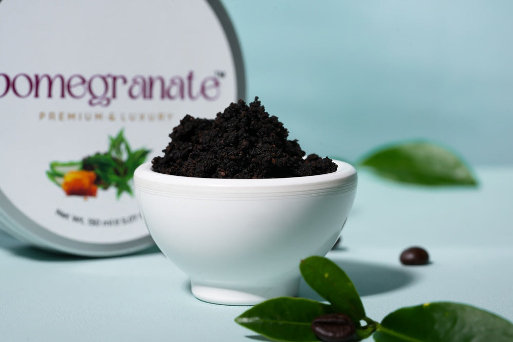 pomegranate™ Tea Tree essential oil and coffee blended face/body scrub