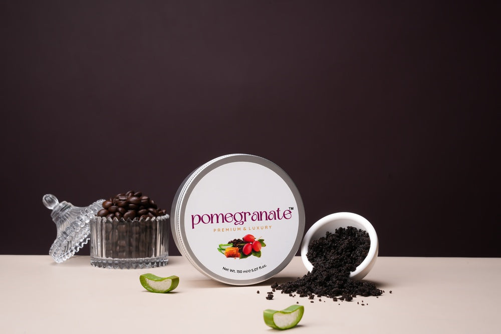 pomegranate™ Rosehip essential oil and coffee blended face/body scrub