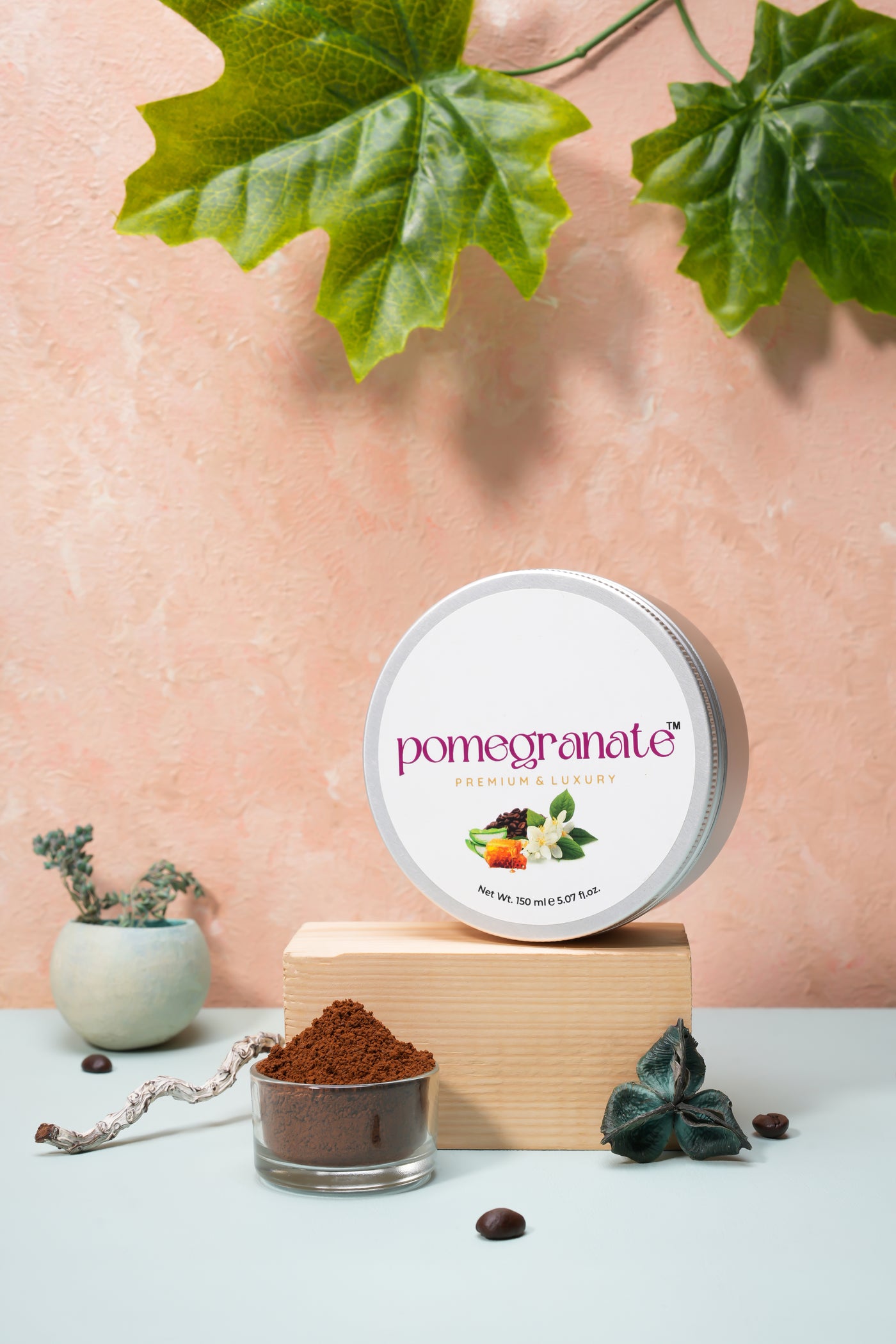 pomegranate™ Neroli essential oil and coffee blended face/body scrub