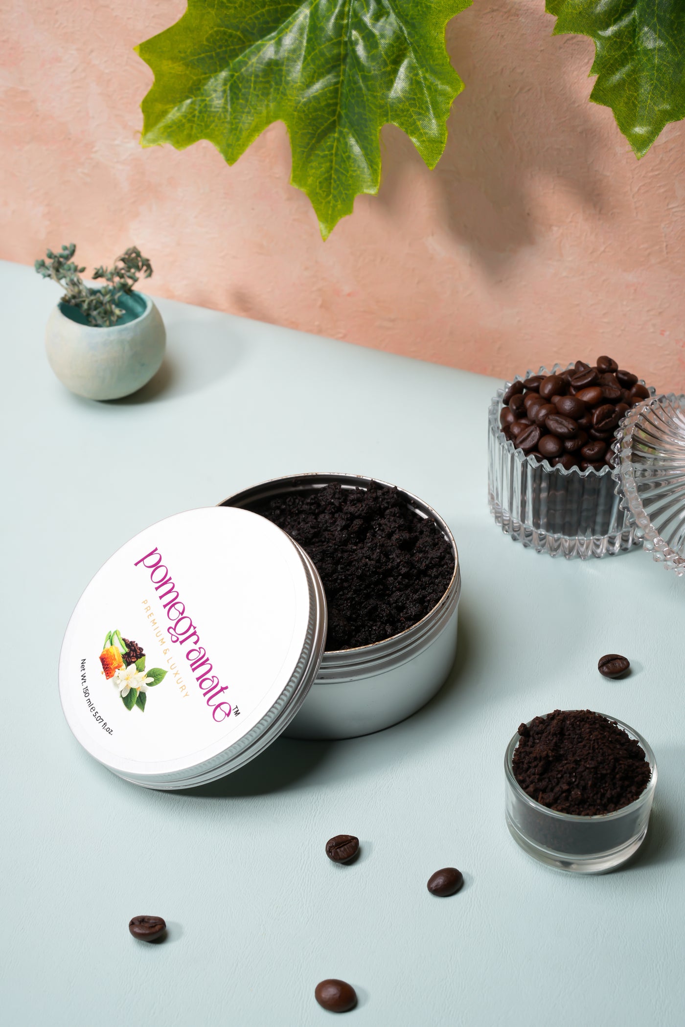 pomegranate™ Neroli essential oil and coffee blended face/body scrub