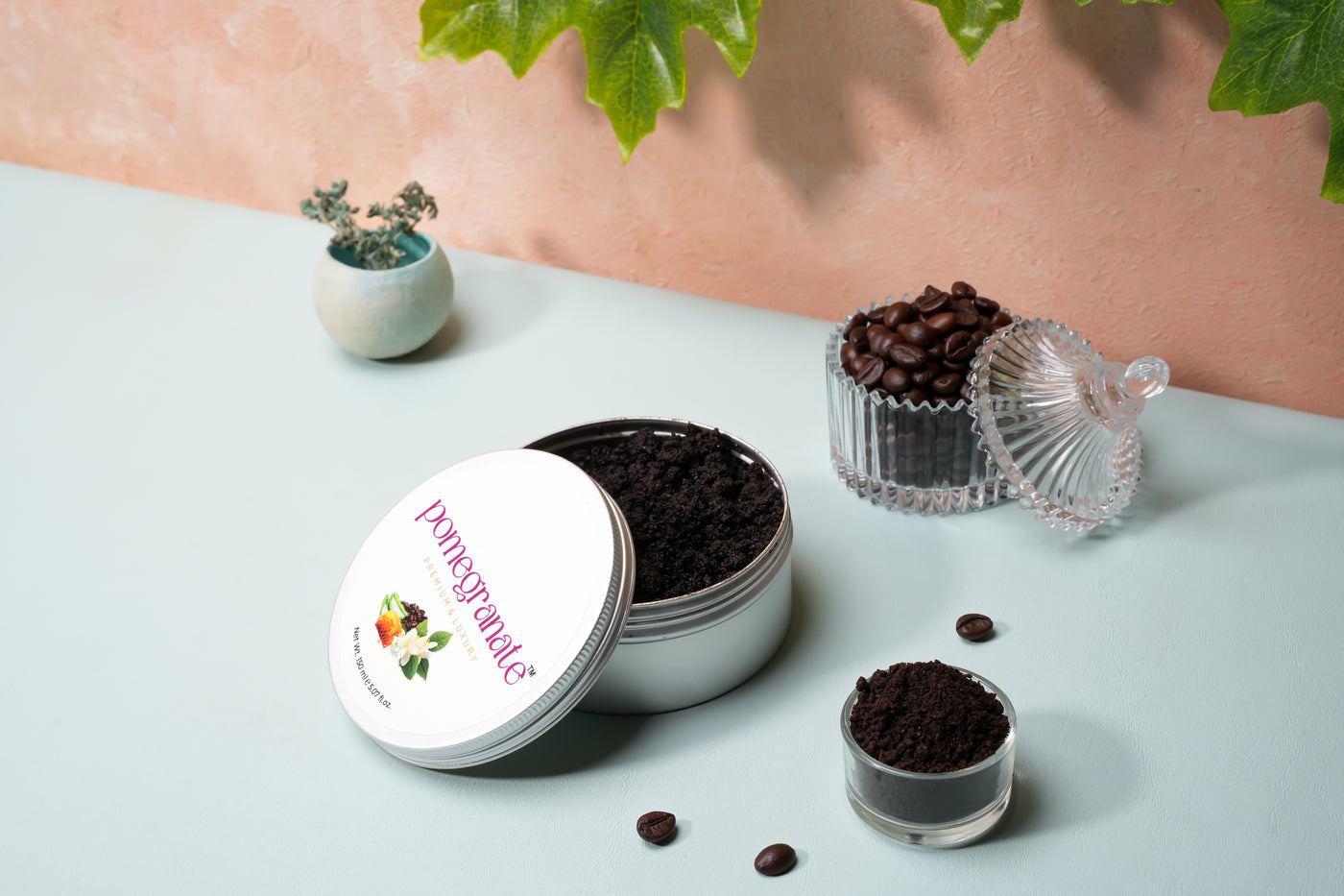 pomegranate™ Neroli essential oil and coffee blended face/body scrub