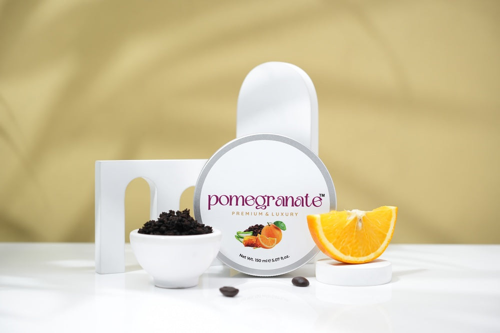 pomegranate™ Orange essential oil and coffee blended face/body scrub