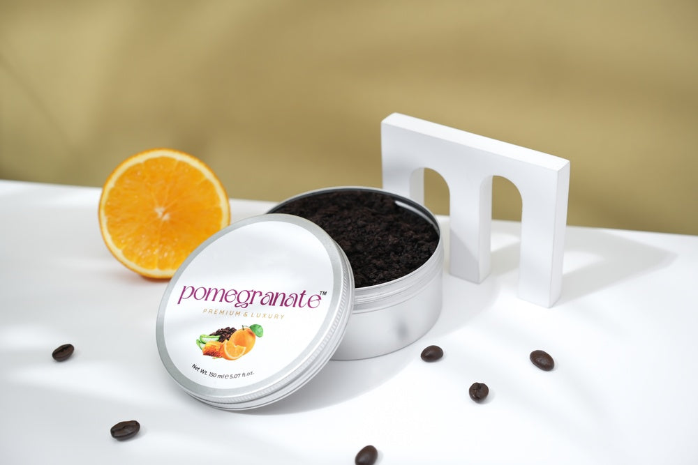 pomegranate™ Orange essential oil and coffee blended face/body scrub